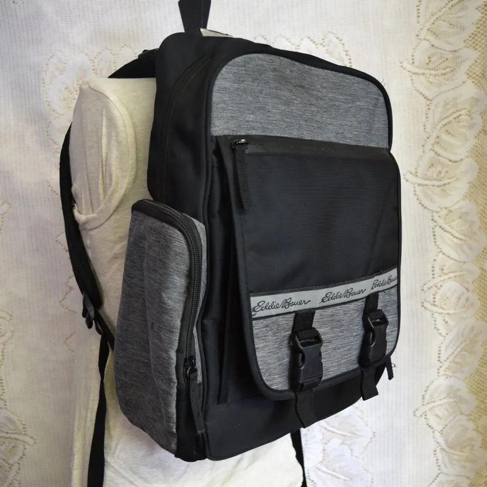 Eddie Bauer Atlas Sport Backpack Diaper Bag Baby Insulated Bottle Pocket Momcore